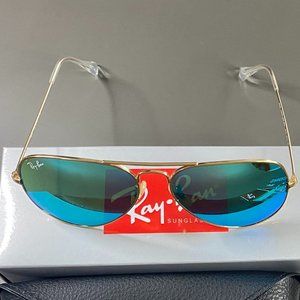 NWT RB3025 Golden Frame Aviators Sunglasses 58MM